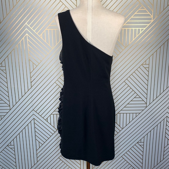 Black Halo One Shoulder Ruched Mini Dress Bodycon - Picture 6 of 8